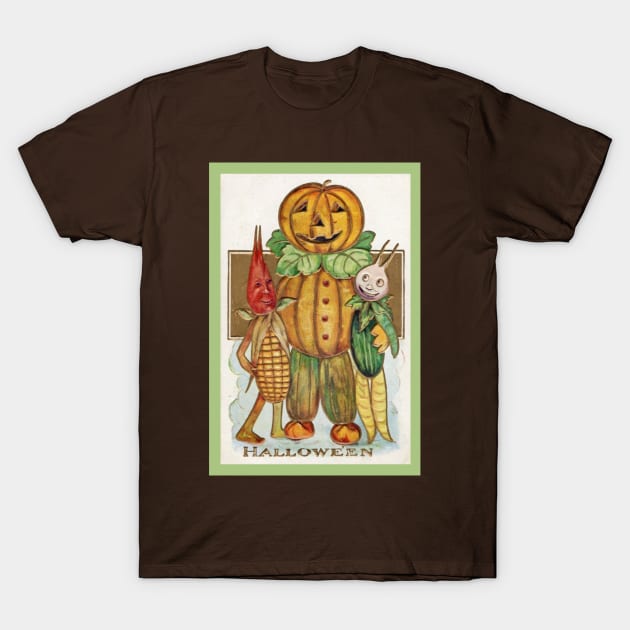 Vintage-Look Halloween Vegetable People T-Shirt by numpdog